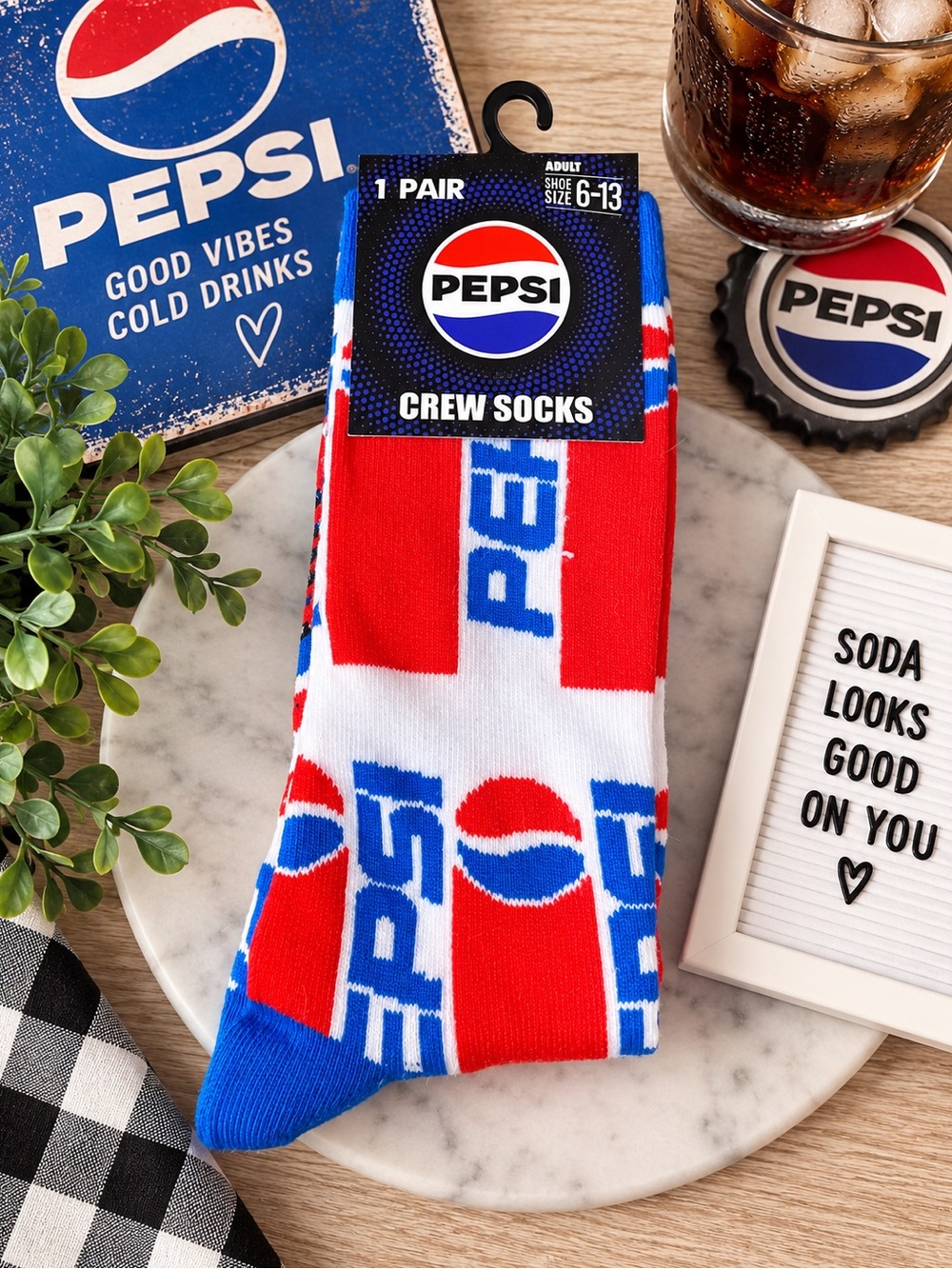 NWT Pepsi Crew Socks 🥤 | Adult 6–13